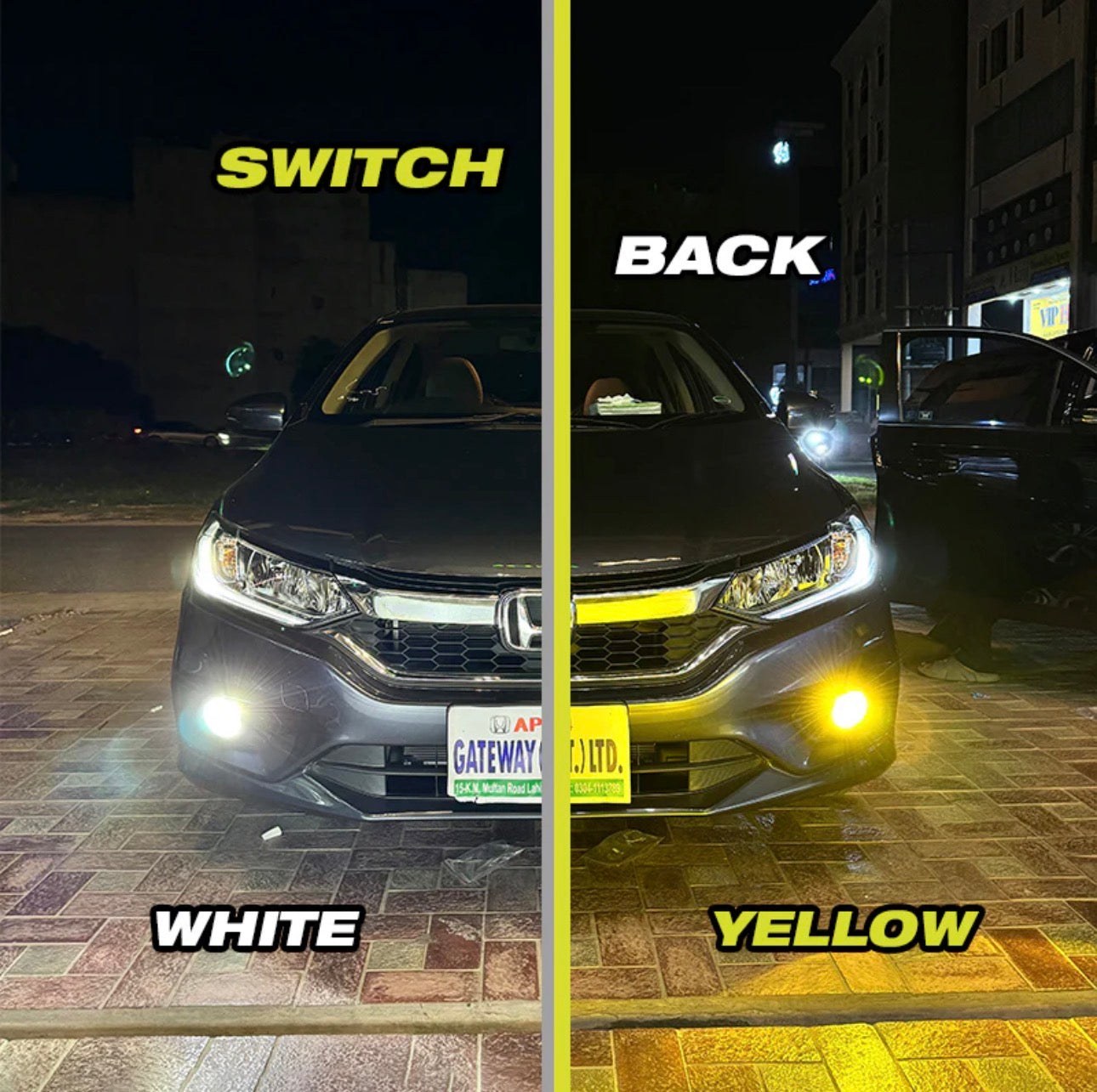 2 Color App Control LED Headlight – White & Yellow Dual Color Smart LEDs