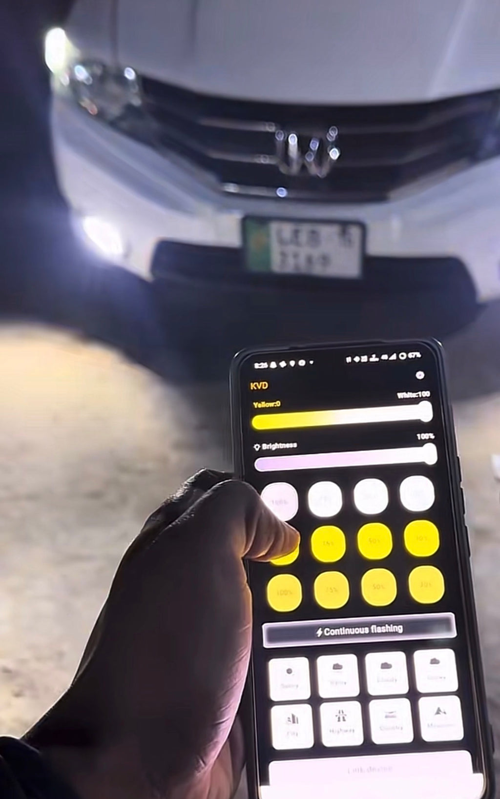2 Color App Control LED Headlight – White & Yellow Dual Color Smart LEDs
