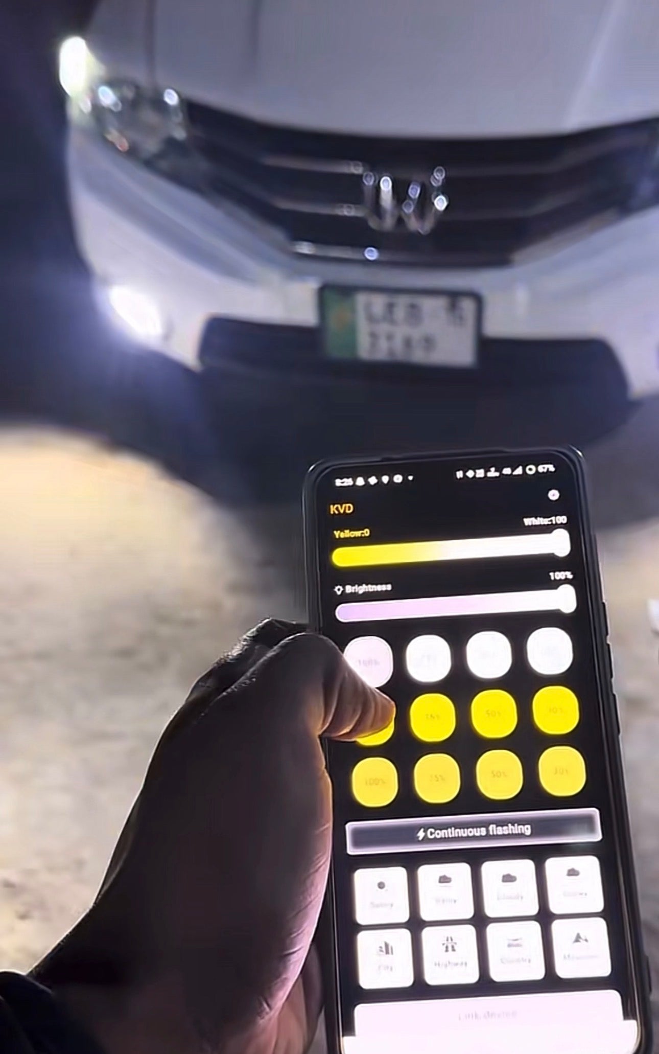 2 Color App Control LED Headlight – White & Yellow Dual Color Smart LEDs